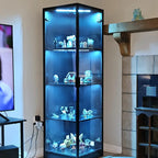 Corner Glass Display Cabinet with LED Light