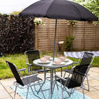 6 Piece Garden Furniture Set Parasol Chair Table