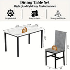 Grey Velvet Dining Chairs And Artificial Faux Marble Dining Table