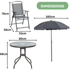 6 Piece Garden Furniture Set Parasol Chair Table