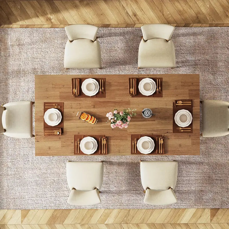 63-Inch Vintage Dark Brown Executive Desk – Farmhouse Style Wood Table for Home Office, Study, or Dining