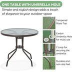 6 Piece Garden Furniture Set Parasol Chair Table