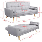 3-Seater Fabric Upholstered Sofa Bed