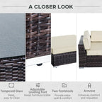 Outsunny 6 PC Sofa Coffee Table Set