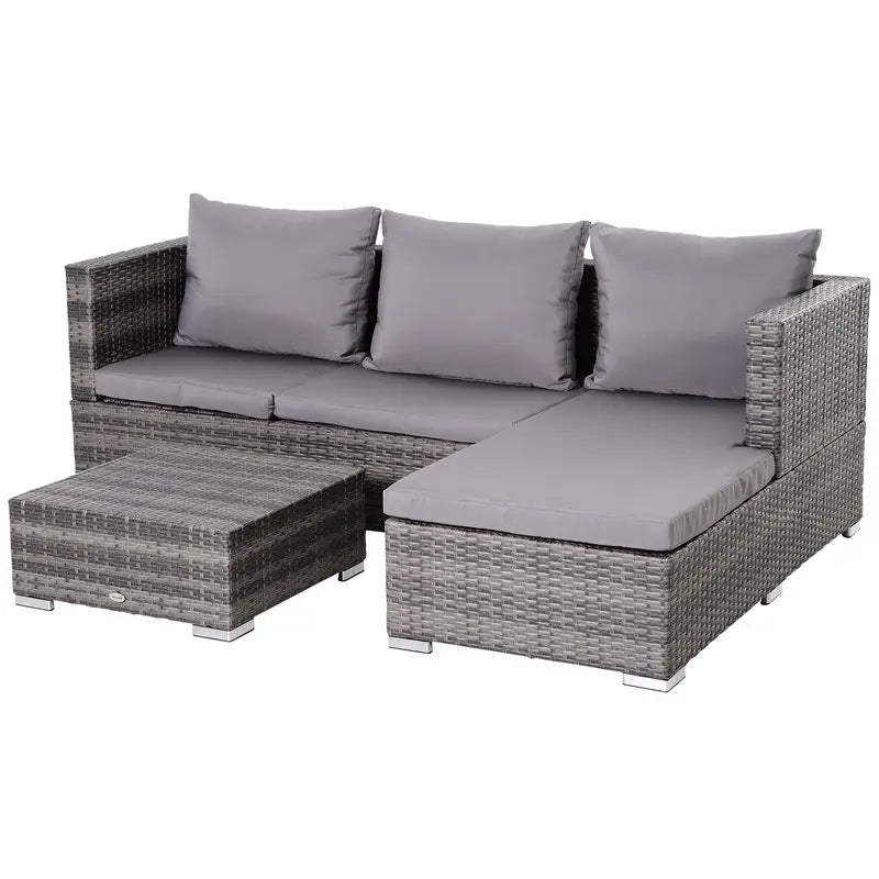 Outsunny 3PC Garden Furniture Storage Sofa Set