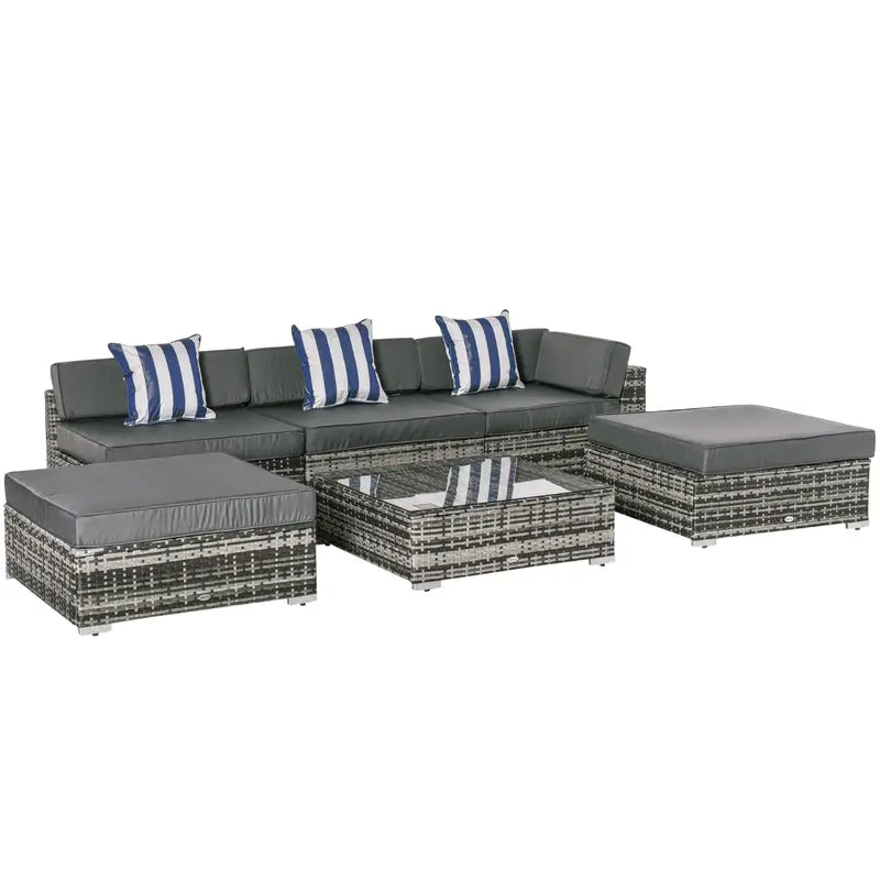 Outsunny 6 PC Sofa Coffee Table Set