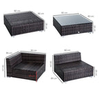 Outsunny 6 PC Sofa Coffee Table Set