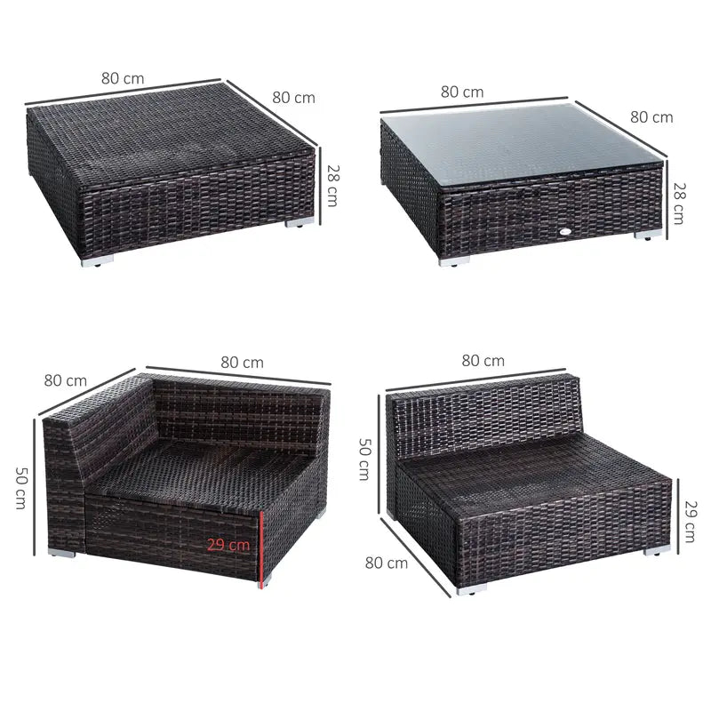 Outsunny 6 PC Sofa Coffee Table Set