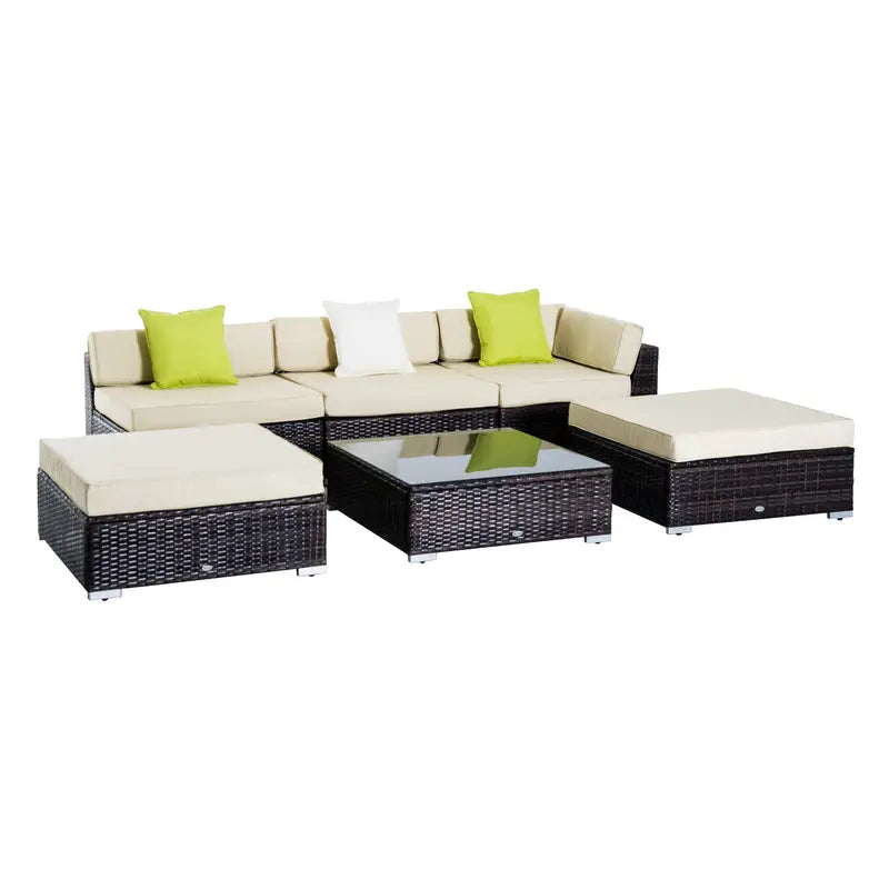 Outsunny 6 PC Sofa Coffee Table Set