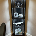 Corner Glass Display Cabinet with LED Light