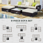 Outsunny 6 PC Sofa Coffee Table Set