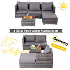 Outsunny 3PC Garden Furniture Storage Sofa Set