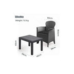 Tea for Two Bistro Garden Furniture Set 3pcs Rattan-Effect Dark Grey