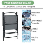 6 Piece Garden Furniture Set Parasol Chair Table